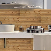 Natural Light Brown Pine Wood Wallpaper Rustic for Wall Decoration